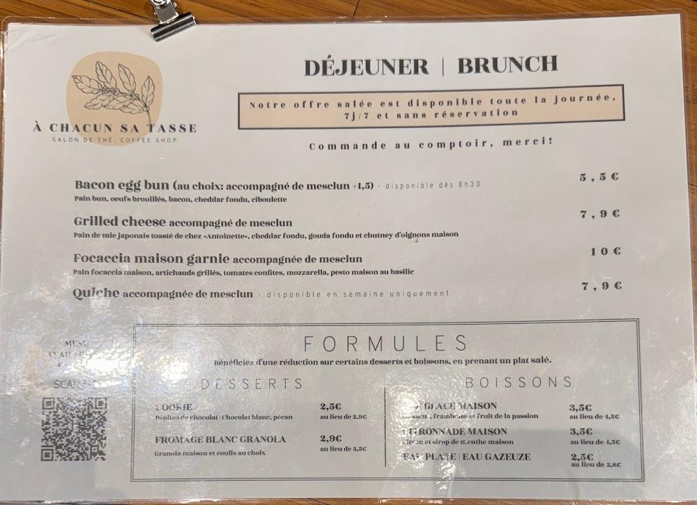 À Chacun Sa Tasse - Menu Image 1