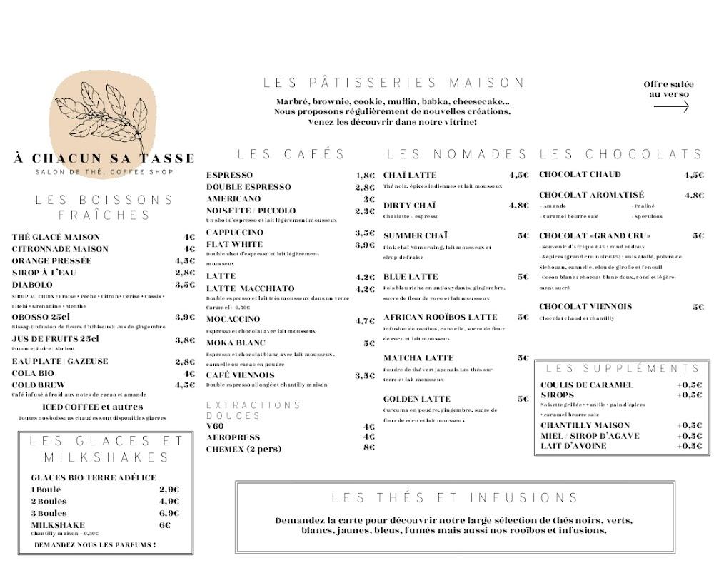 À Chacun Sa Tasse - Menu Image 4